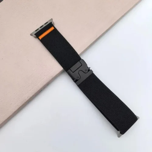 Luxury Elastic Fabric Nylon Loop Watch Strap for iWatch 42 / 44 / 45 / 46 / 49mm